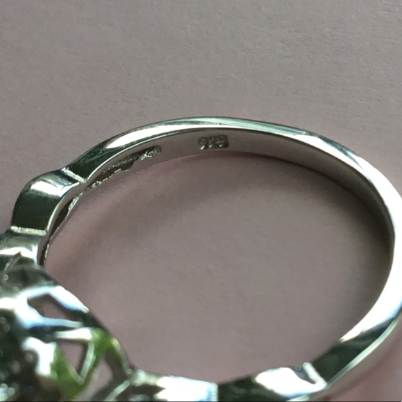 Sterling Silver Rainbow Topaz Cz & Clear Cz Ring - Picture 15 of 15